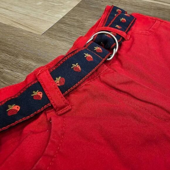 Janie and Jack Girls 3T Red Strawberry Shorts with ruffles - Picture 2 of 7
